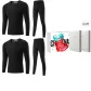 Silk 2 Set Underwear (Black+Black) Fleece-Lined/Premium Gift Box Set