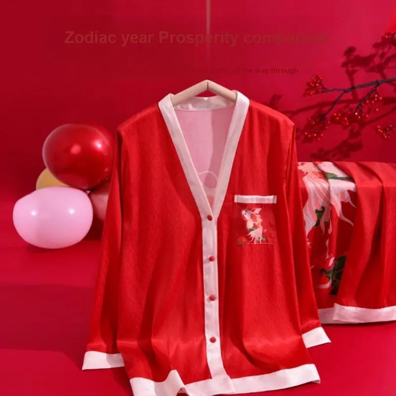 Shanghai Story Pajama Set Women's Gift Box Set Red Koi Fish-2