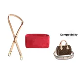1.8cm Width, 3-Section Adjustable, Vegetable Tanned Leather+Speedy 20 Red Liner (Underarm Adjustable)