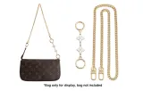 Round Buckle Heart Four-Leaf Clover+0.6cm Gold Copper 100cm Chain, Total Length 112cm