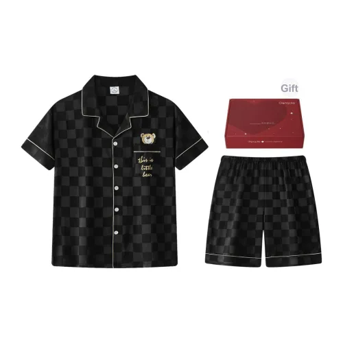 Gongdie Пижамный комплект мужской черный набор в подарочной коробке