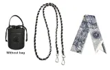 110cm Crossbody with Leather Chain+Crane Silk Scarf