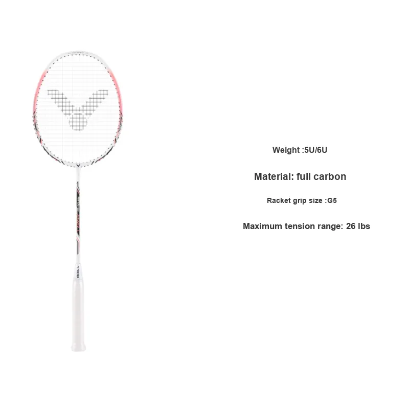 VICTOR Assault TK HWQL Full Carbon Badminton Rackets Offensive Hard Head Advanced Level Unisex Single Grip-2