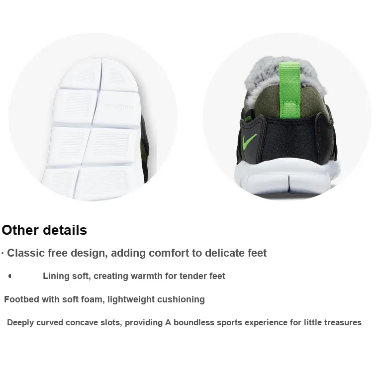 Nike Dynamo Free Low Top Sports Casual Shoes Black Green Silver Infant And Toddler-2