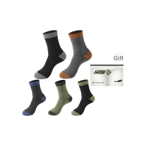 AFISH Носки Crew Мужские упаковка из 5 пар набор в подарочной коробке