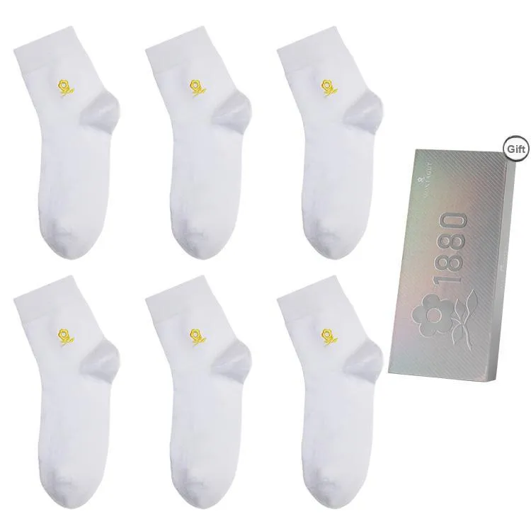 Montagut Knee High Socks Men's Gift Box Of 6 Doubles-0