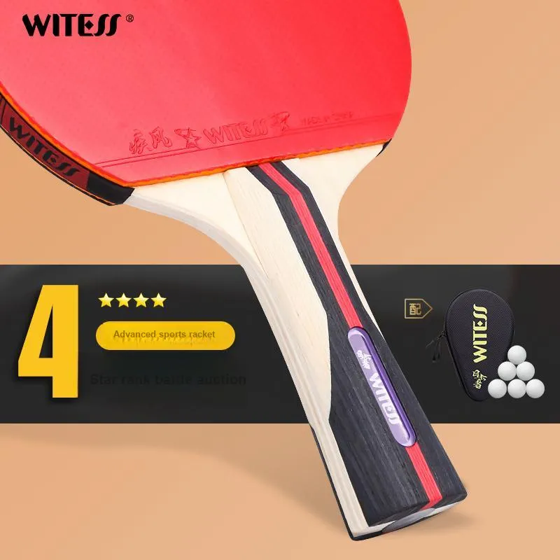 WITESS Ping Pong Paddles Unisex All Wood Black/Red-3