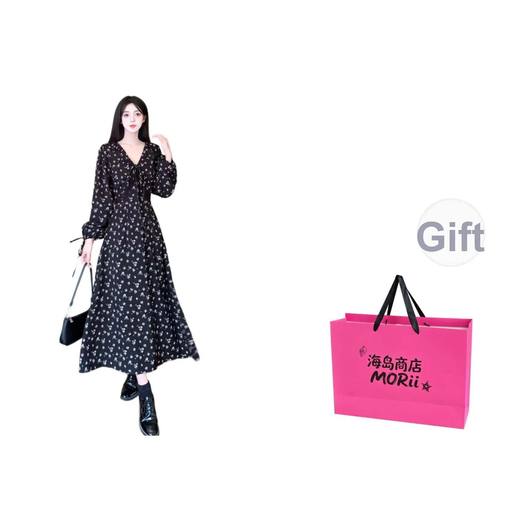 MORii Длинное платье с длинными рукавами женское