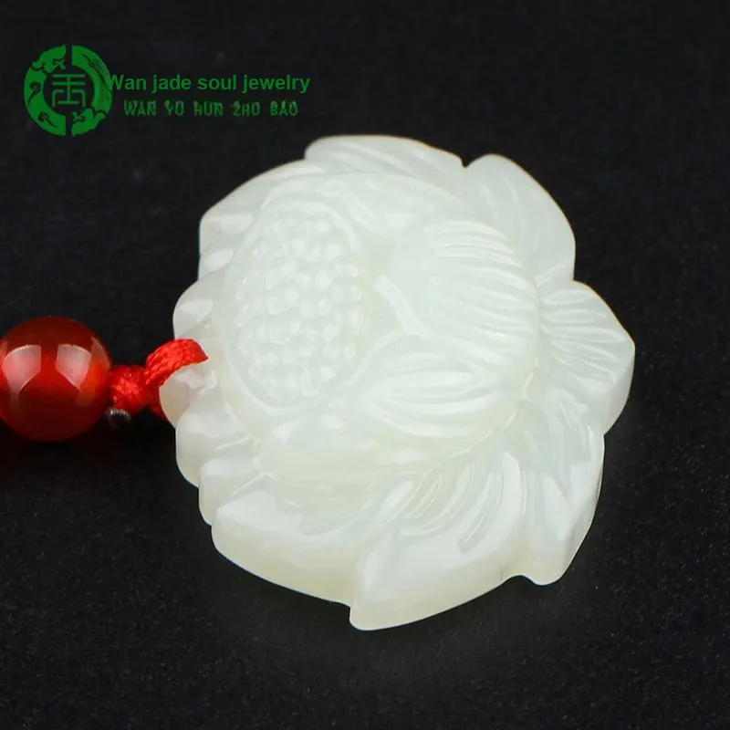 WANYUHUN Hetian Jade Pendants White Jade Unisex-5