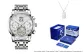 Blue Whale Box-Silver Case White Dial Silver Steel Band