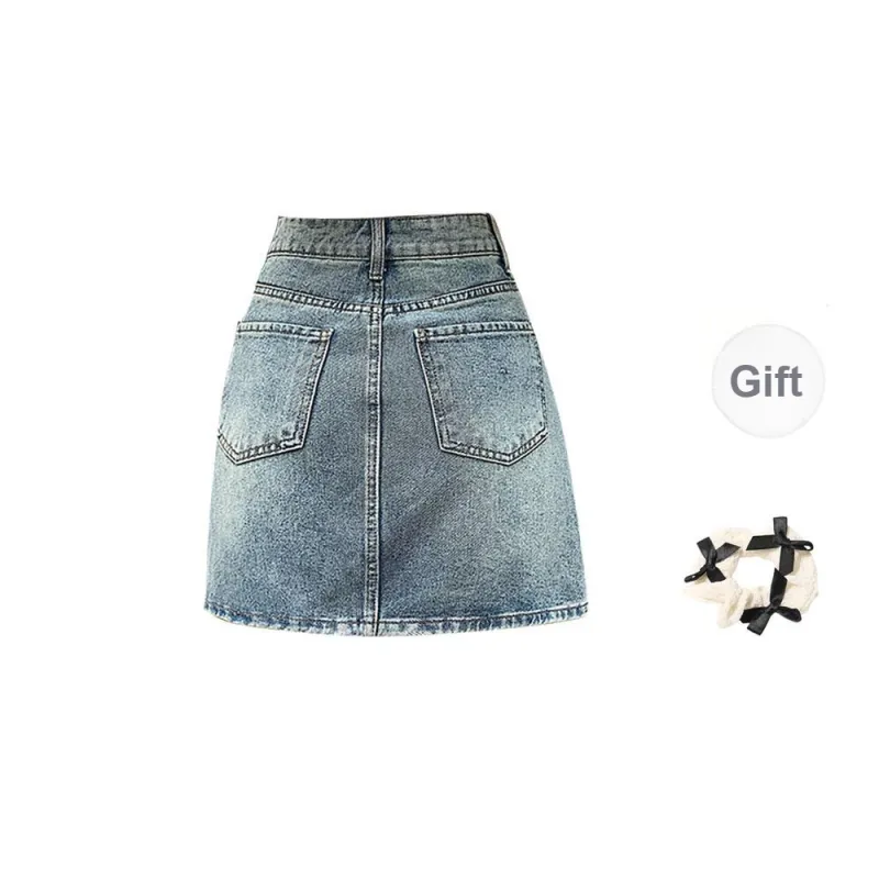 CPAURA Denim Short Skirts Women's-1