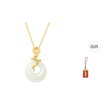 LUXLINE Necklaces White Jade/Pale Greenish White Jade Women's