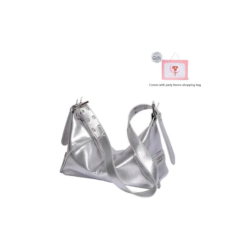 CHRISBELLA Вощеная кожа Полумесяц Сумка Сумка через плечо Байкерская сумка Женская Белая Черная Коричневая Серебряная