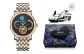 Rose Case Black Dial Two-Tone Gold Steel Band