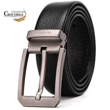 Crocodile Cow Leather Leather Belts Men's 3.5cm