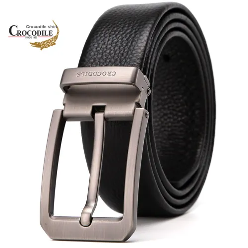 Crocodile Cow Leather Leather Belts Men's 3.5cm