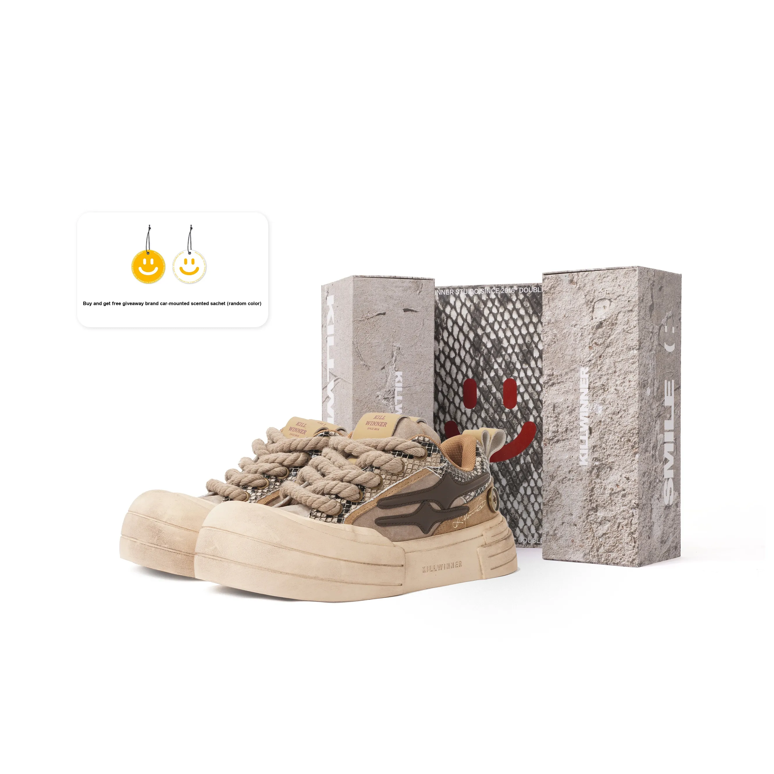 KILLWINNER Smile Life Low Top Skateboard Shoes Unisex Brown