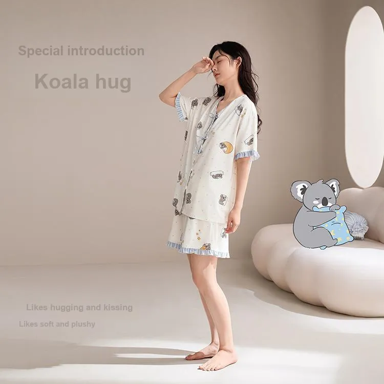 JINGYUN Deep Pajama 70 Pajama Set Women's Cloud Light White-2