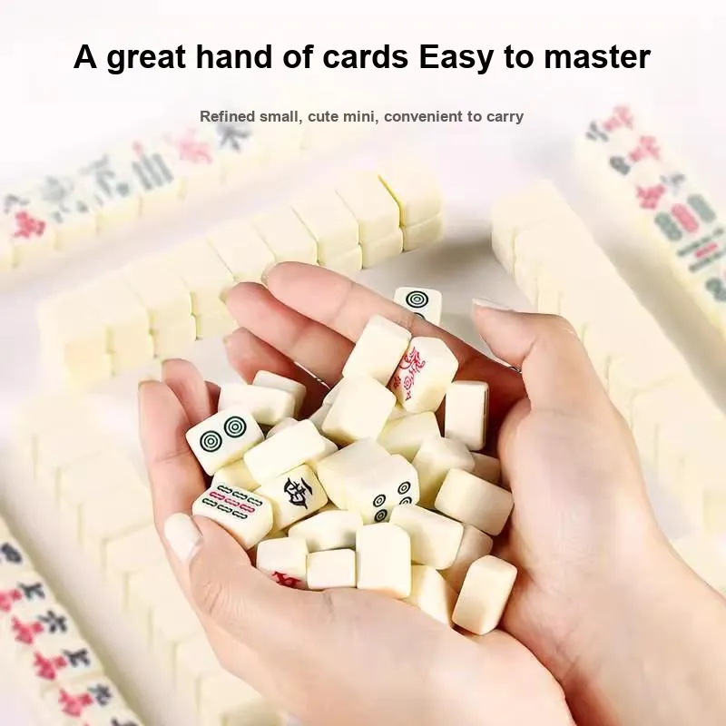 MENGLONG Mini Mahjong Hand Crafted Mini Trumpets Board Games-3