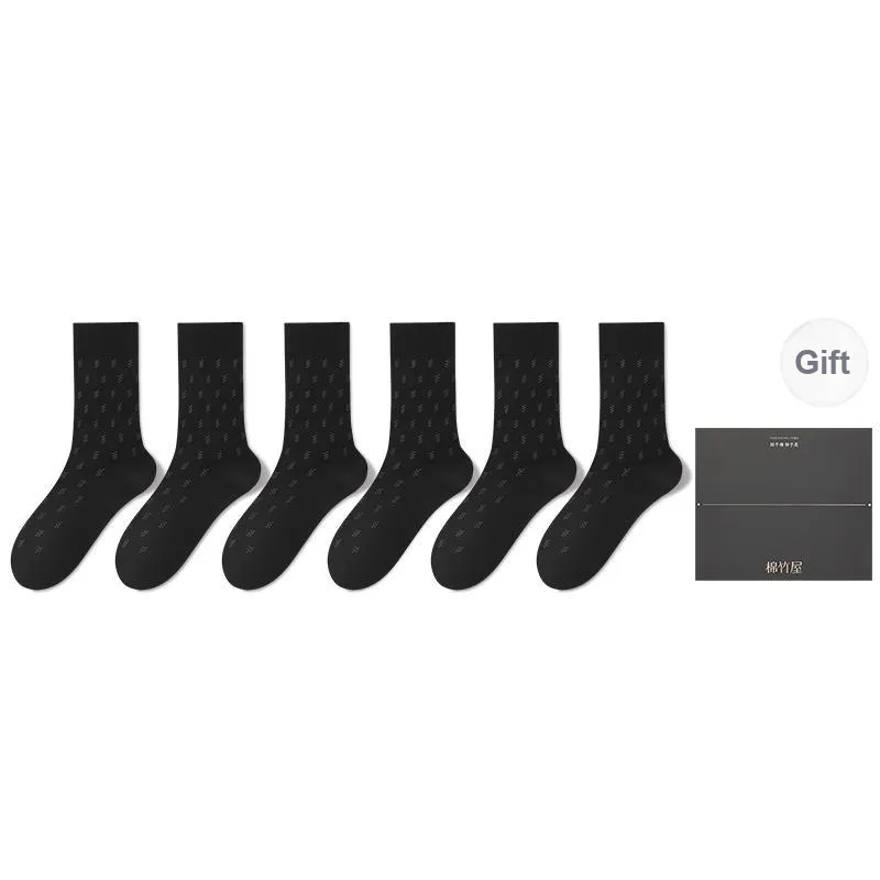 B&C.Room Mid Calf Socks Men's 6 Pairs Gift Box Packaged-18