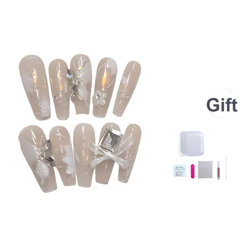 A Few More Cute Роскошь Бабочка Premium Luxury Бабочка False Nail Трапециоид Длинный Прозрачный Телесный Стиль Instagram