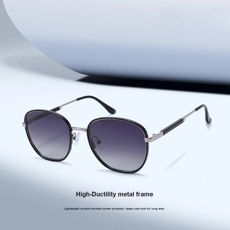 JEKA TR/Memory Plastic Metal Round Sunglasses Unisex-1