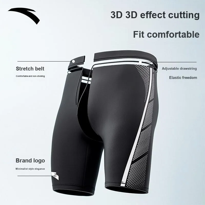 Anta Swimming Sets Polyamide Elastane Swim Pool Hot Spring Men's Black-3