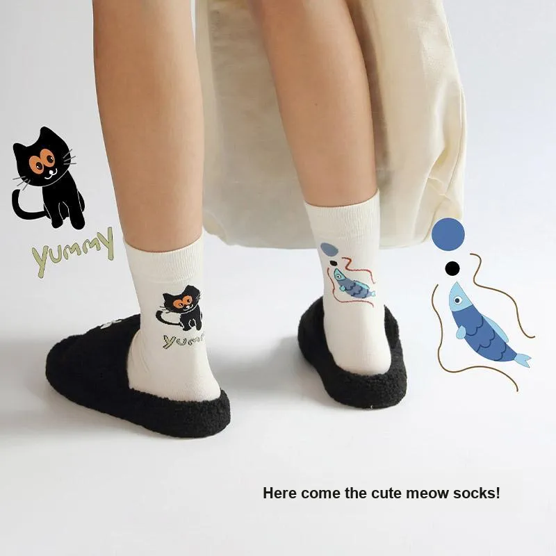 MIIOW Mid Calf Socks Women's 3 Pack-10