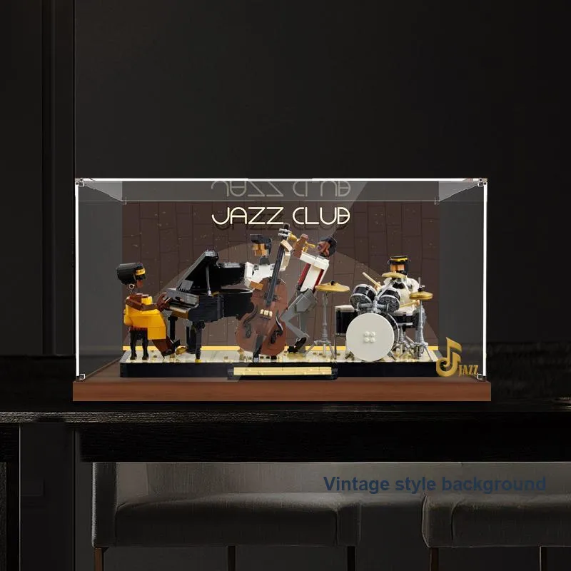 LIGHT YOUR BRICKS LEGO 100 Compatibility Building Block 21334 Jazz Quartet Band Display Case Model Accessories-8