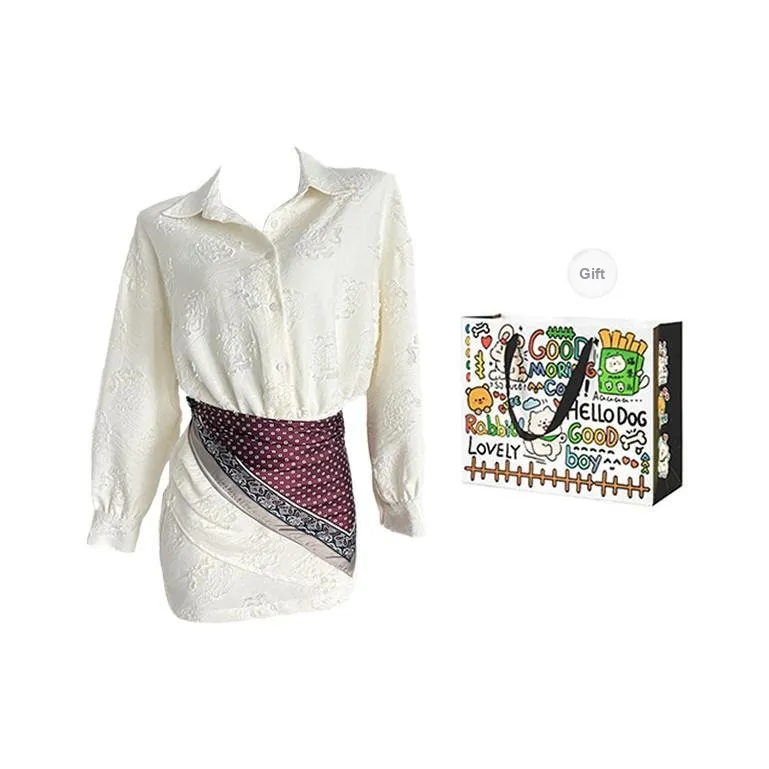 ZVJH Long Sleeved Dresses Women's White