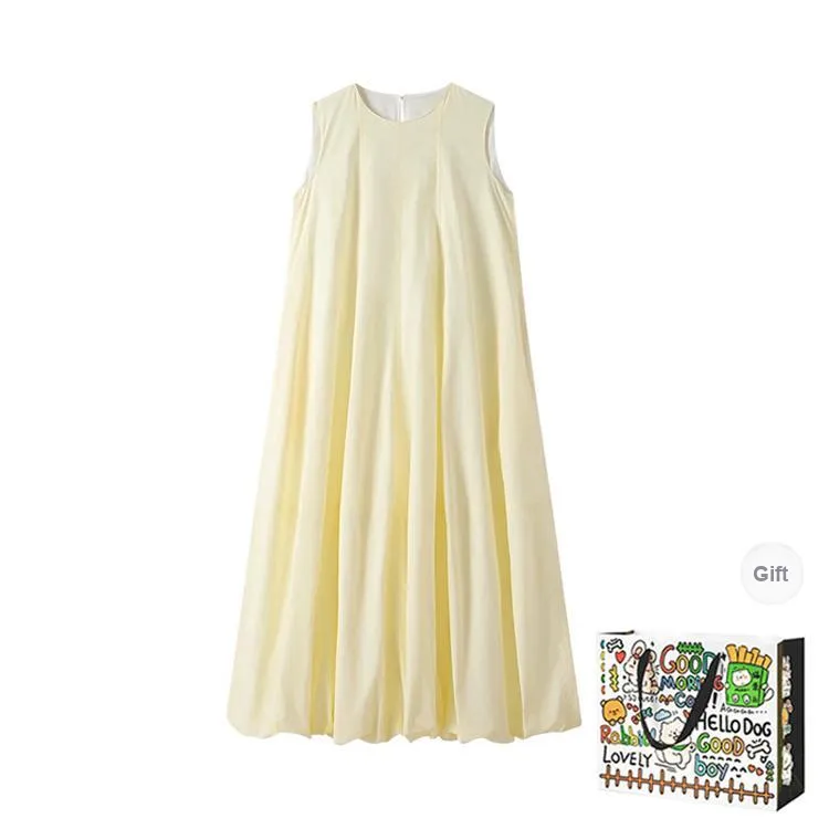 BVODE Sleeveless Dresses Women's Yellow Shopping Bag-0
