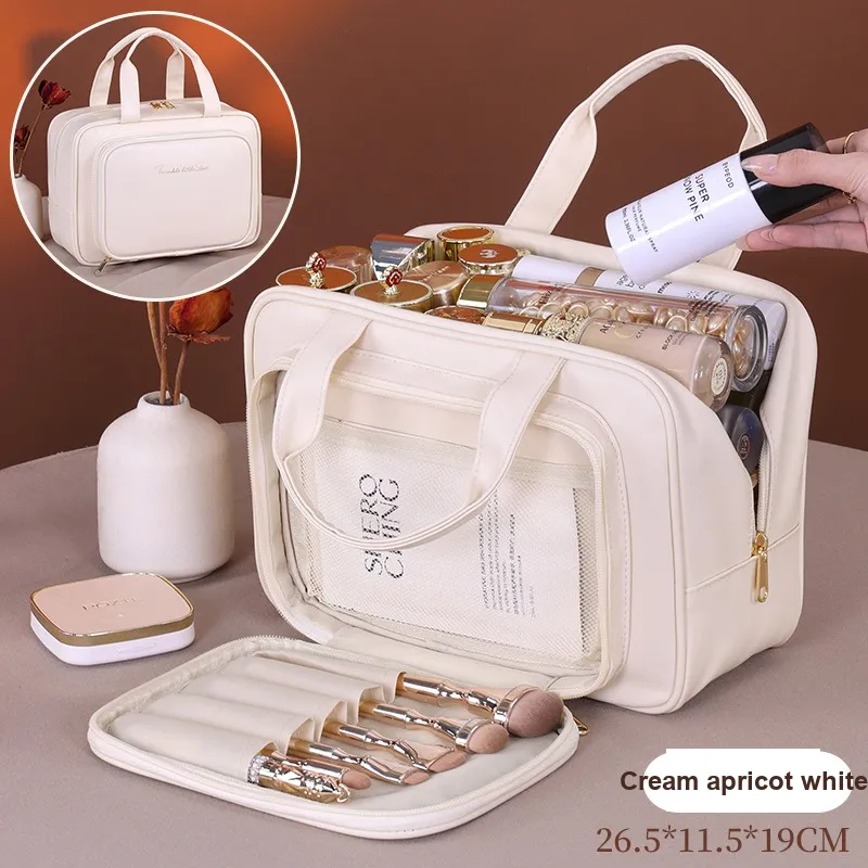 ZHIYIN Large Capacity Portable Skincare Storage Bag, Unique Design, Travel Portable Refill Case Make up Tools-3