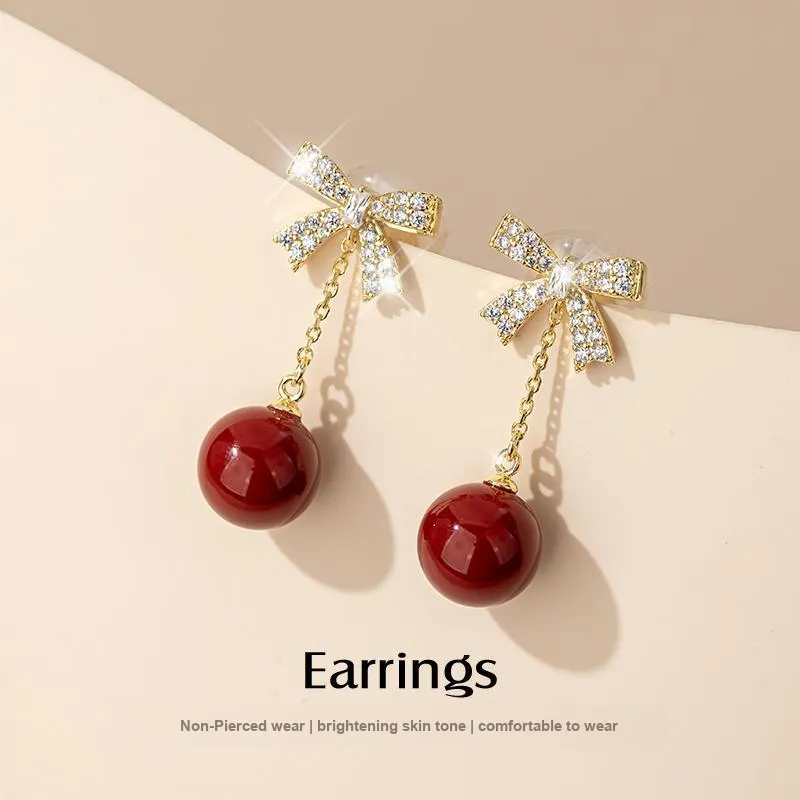 QLADY Faux Pearl Clip On Earrings Women's-2