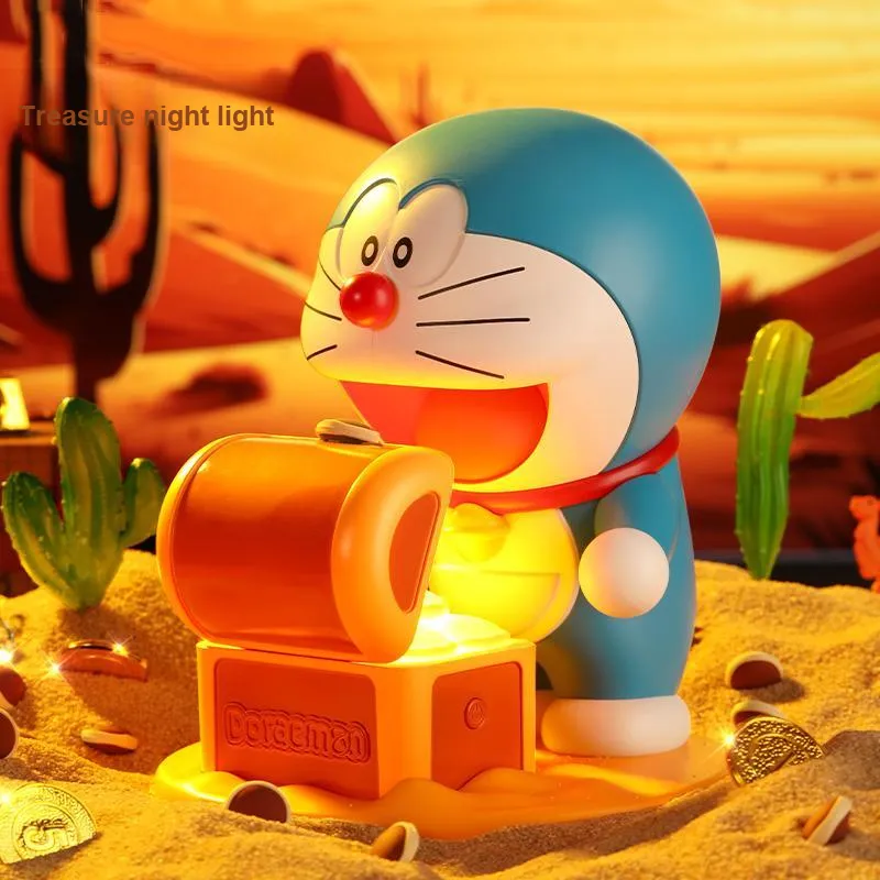 ROCK Doraemon Characters Ornament Night Light Cute Styling Comfortable Warm Light Chibi Figures-8