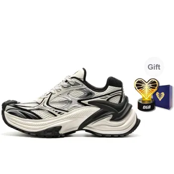 OGR Height Increasing Wear Resistant Slip Resistant Low Top Running Shoes Unisex Black/White Og Panda