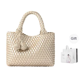 TUCANO PU Handbag Medium Size Women's Champagne Gold/Anko Red/Lavender