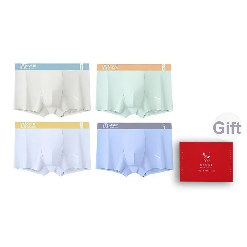 RED DRAGONFLY Ледяной шелк Трусы Мужской 4 шт Подарочный набор в коробке