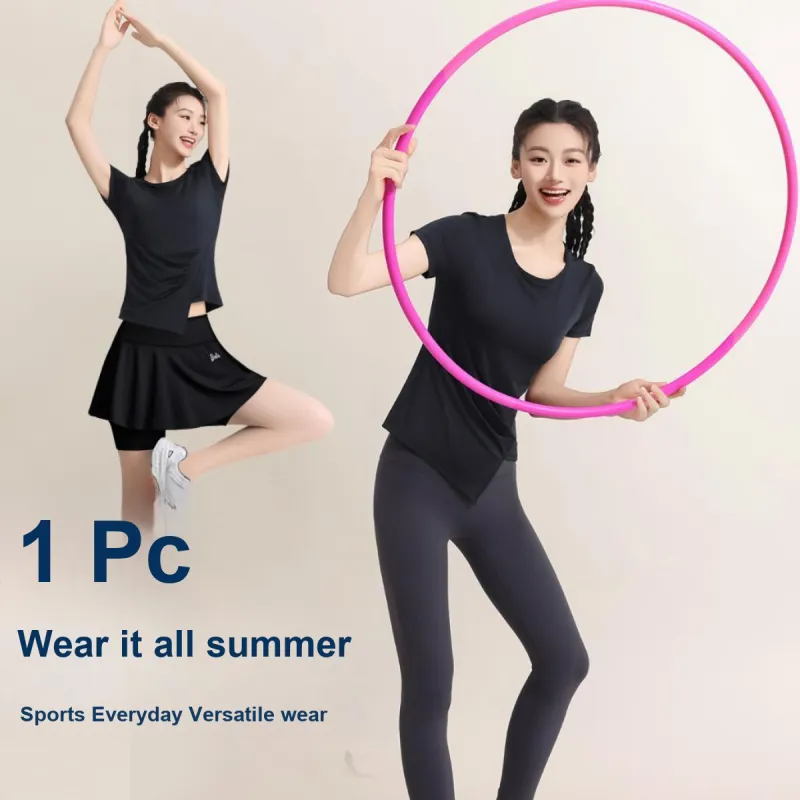 Barbie Yoga T Shirts Women's Black-5