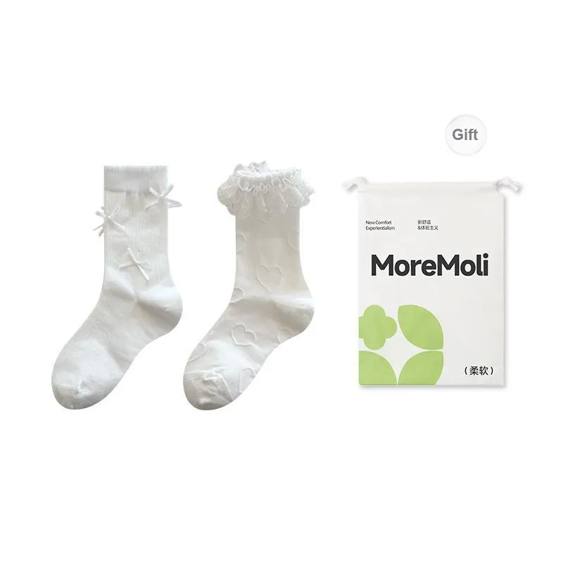 Moremoli Mid Calf Socks Women's 2 Pack Shopping Bag-3