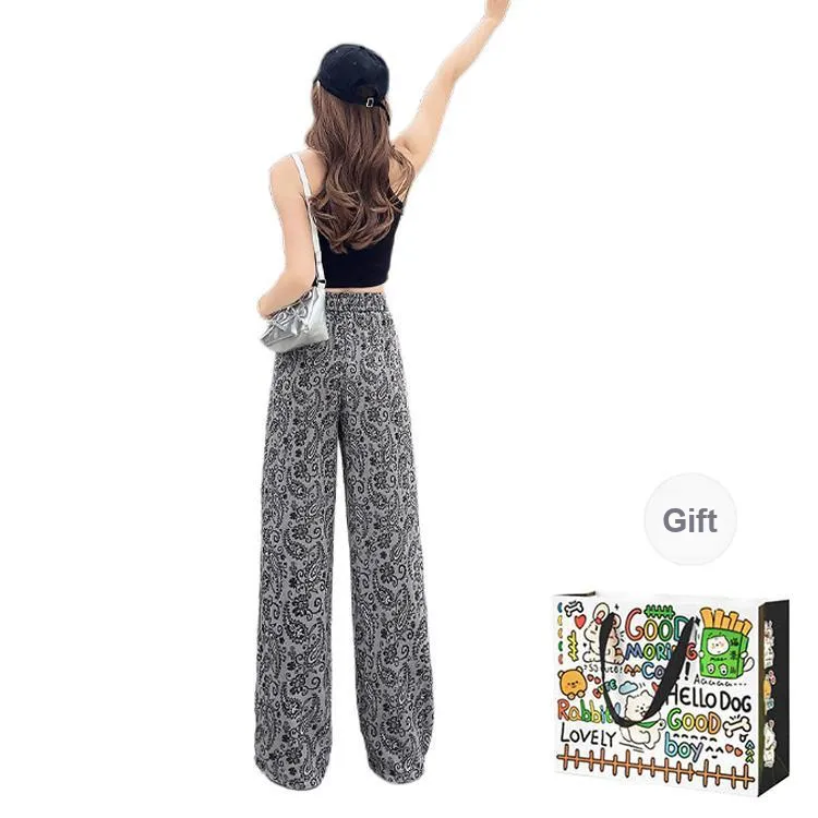 DEDY Casual Pants Women's Paisley Pants Shopping Bag-1