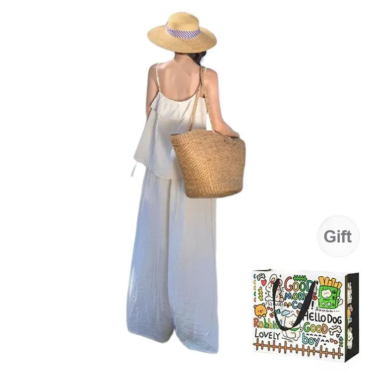 ZVJH Casual Suits Women's White Top+White Skort Shopping Bag-1