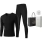 Men's Crew Neck Set (Black) 100% cotton Skin-Friendly/3A Antibacterial