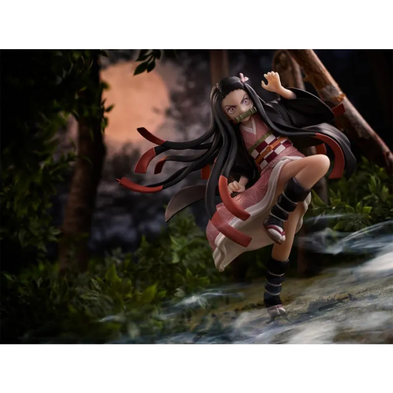 BANPRESTO Nezuko Kamado Glass Factory Demon Slayer  Kimetsu No Yaiba Battle Stance Bonus Gift Scale Figures-2