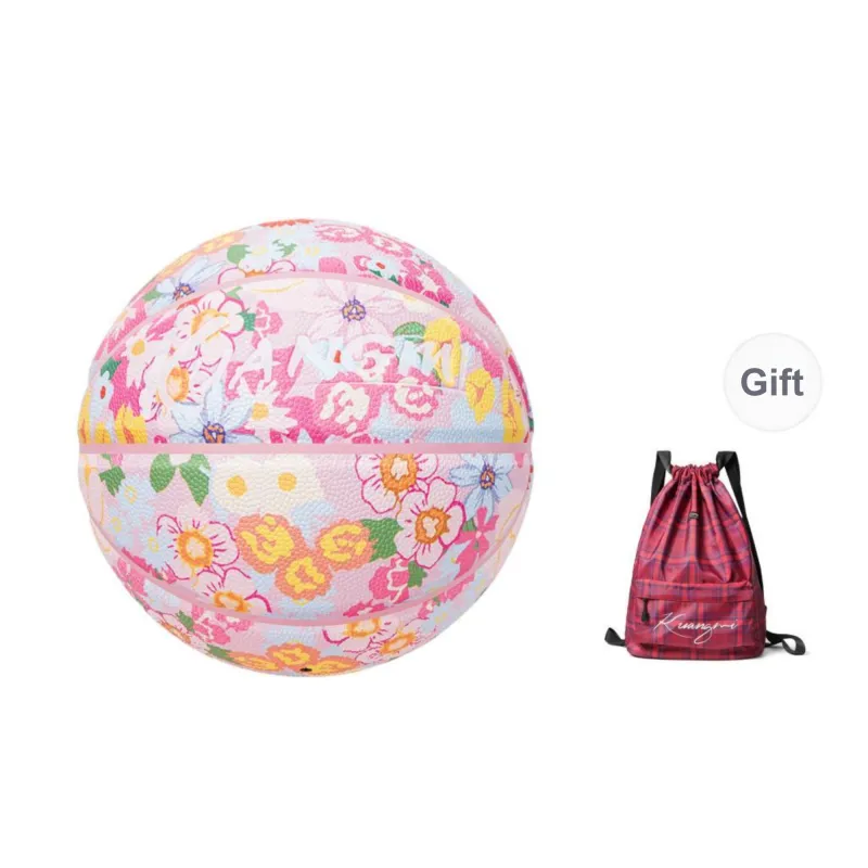 Kuangmi PU Basketball Pink Multicolor Size 7 Ball Street Unisex-11