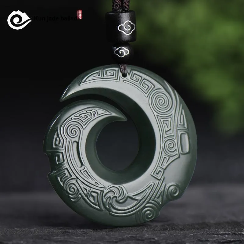 KUNYUYAO Hetian Jade Pendants Green Jade Unisex-1