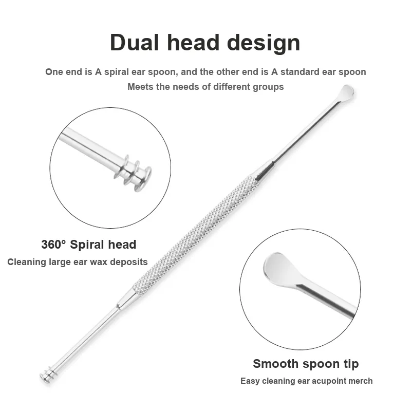 JINGLINGLONG Face Protective Tool Three-Piece Set Cellulose Nose Hair Clipper Ear Pick Acne Needle And Pimple Extractor-2