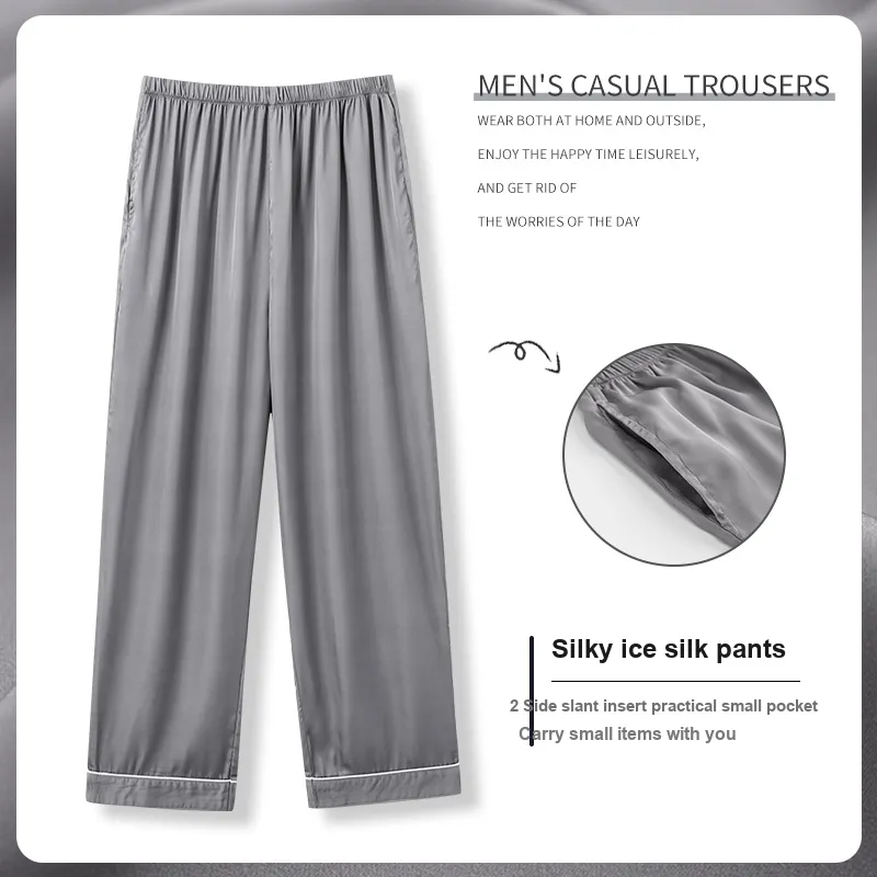 Ordifen Pajama Pants Men's Silver White-1