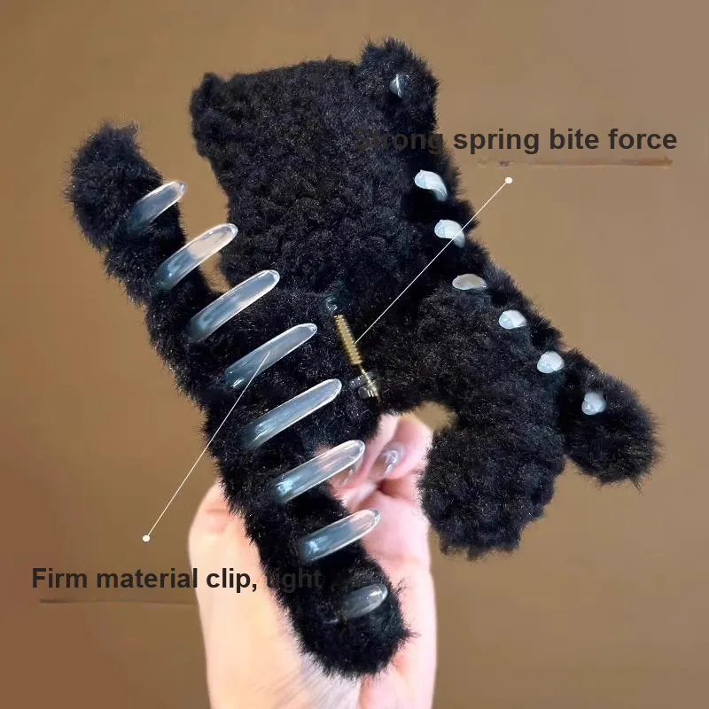 Danqin Plush Hair Clips Women's-9