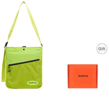 Subtle Nylon One Shoulder Handbag, Crossbody Bag Large Size Unisex Yellow Green/Orange Red/Black Gray/Beige Brown