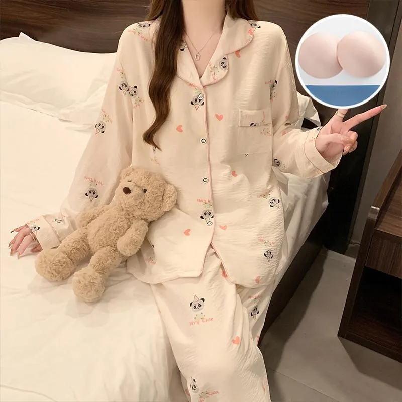 Maultiay Pajama Set Women's Apricot-4